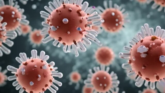 Corona Virus COVID-19 Animation Loop, Microscope virus close up, 4k footage, videos, slow motion