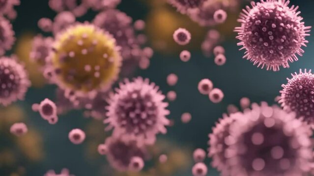 Corona Virus COVID-19 Animation Loop, Microscope virus close up, 4k footage, videos, slow motion