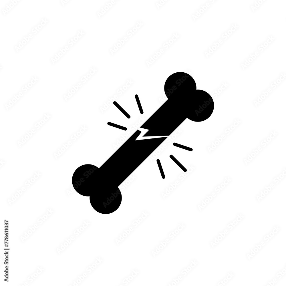 Poster broken bone icon vector. broken bone symbol flat illustration on white background..eps