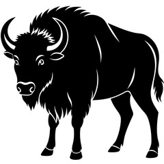 bison silhouette vector illustration,head of a bull,Bison characters,Holiday t shirt,Hand drawn trendy Vector illustration,bison svg face,bison on black background