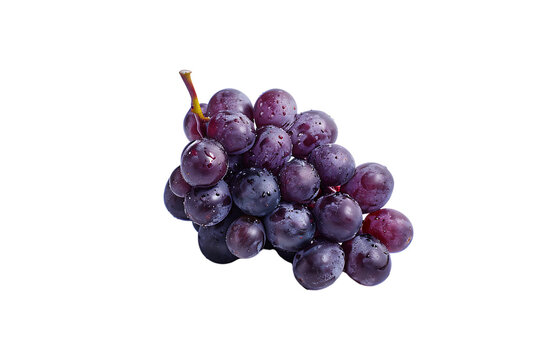 A bunch of grapes on white background