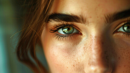 A close-up photo of a woman with beautiful eyes