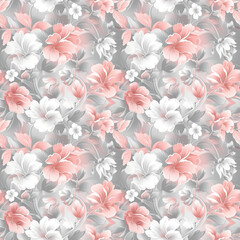 Floral pink color, form natural, seamless fabric pattern.