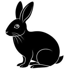 black and white rabbit silhouette vector illustration,head of a bull,Bunny characters,Holiday t shirt,Hand drawn trendy Vector illustration,Bunny svg face,Egg on black background