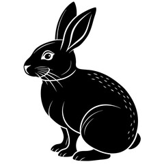 black and white rabbit silhouette vector illustration,head of a bull,Bunny characters,Holiday t shirt,Hand drawn trendy Vector illustration,Bunny svg face,Egg on black background