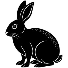 black and white rabbit silhouette vector illustration,head of a bull,Bunny characters,Holiday t shirt,Hand drawn trendy Vector illustration,Bunny svg face,Egg on black background