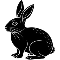 black and white rabbit silhouette vector illustration,head of a bull,Bunny characters,Holiday t shirt,Hand drawn trendy Vector illustration,Bunny svg face,Egg on black background