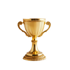 Fototapeta na wymiar Golden trophy cup isolated on transparent background
