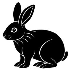 black and white rabbit silhouette vector illustration,head of a bull,Bunny characters,Holiday t shirt,Hand drawn trendy Vector illustration,Bunny svg face,Egg on black background
