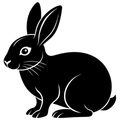 black and white rabbit silhouette vector illustration,head of a bull,Bunny characters,Holiday t shirt,Hand drawn trendy Vector illustration,Bunny svg face,Egg on black background