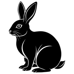 black and white rabbit silhouette vector illustration,head of a bull,Bunny characters,Holiday t shirt,Hand drawn trendy Vector illustration,Bunny svg face,Egg on black background