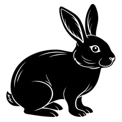 black and white rabbit silhouette vector illustration,head of a bull,Bunny characters,Holiday t shirt,Hand drawn trendy Vector illustration,Bunny svg face,Egg on black background