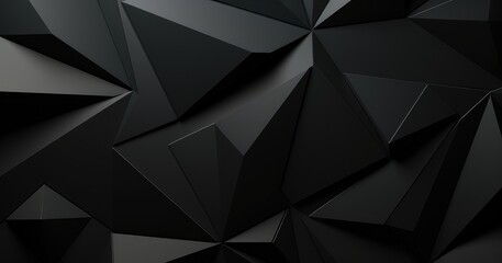 sleek black polygonal surface