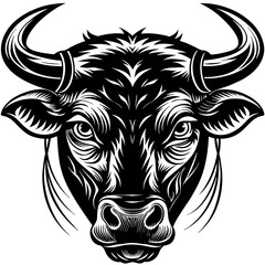        Bullhead silhouette  vector illustration.

