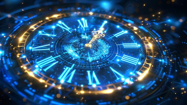 Graphic implementation of abstract concept of time theme. generative AI
