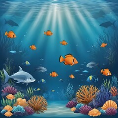 Fototapeta na wymiar underwater illustration