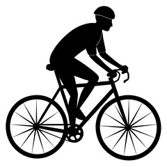 A set of bicycle cyclists riding their bikes in silhouette vector illustration,head of a bull,bike characters,Holiday t shirt,Hand drawn trendy Vector illustration,helmet,riding bicycle on black backg