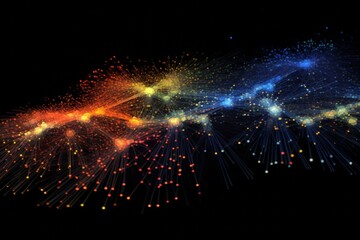 Obraz premium Deep Learning as a specialized form of machine learning that uses neural networks to analyze and extract patterns from large datasets 