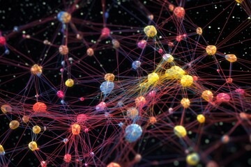 Obraz premium Deep Learning as a specialized form of machine learning that uses neural networks to analyze and extract patterns from large datasets 