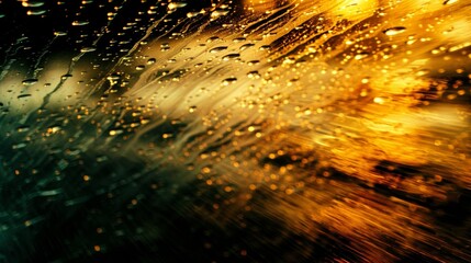 Capture an abstract image of rain streaking down the car's side window, creating a mesmerising pattern. - obrazy, fototapety, plakaty