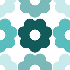 Seamless pattern with gradient green flowers