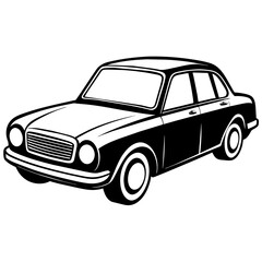 black and white car silhouette vector illustration,head of a bull,sports car characters,Holiday t shirt,Hand drawn trendy Vector illustration,reching car on black background