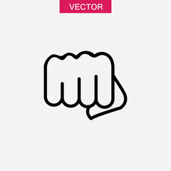 Fist, forward punch icon vector, simple liner illustration on white backgorund..eps