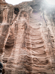 Unforgettable beauty of the mountains at the Petra Historic Reserve near city of the Wadi Musa...