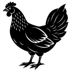 hen and rooster silhouette vector illustration,Pet,chicken characters,Holiday t shirt,Hand drawn trendy Vector illustration,Egg  on black background