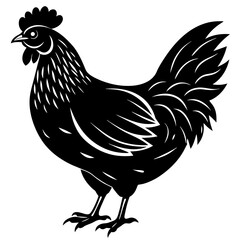 hen and rooster silhouette vector illustration,Pet,chicken characters,Holiday t shirt,Hand drawn trendy Vector illustration,Egg  on black background
