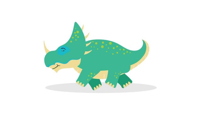 Styracosaurus dinosaur walking 2D animation