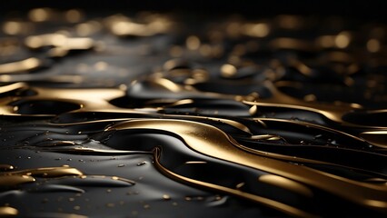 Abstract Dark Gold  Pattern Wallpaper - obrazy, fototapety, plakaty