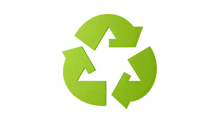 Obraz premium 3d recycle symbol icon on white background, Environmental Awareness, principle of reduce and reuse. Waste Management., Banner with copy space.