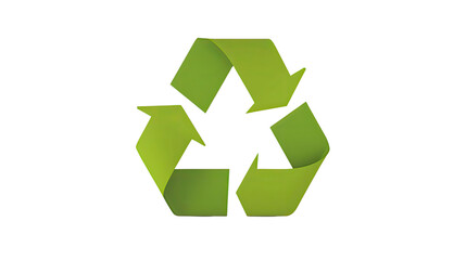 Obraz premium 3d Nature-Promoting Green Recycling Icon Isolated on a white Background, A recycling sign with a green button that, zero waste, reuse concept.
