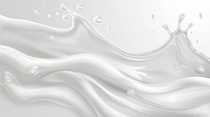 White wave along with drips and splashes. illustration. Can be use for your design. Great for imaging milk,