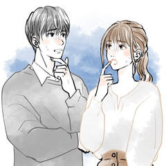 かなり困っている男性と女性