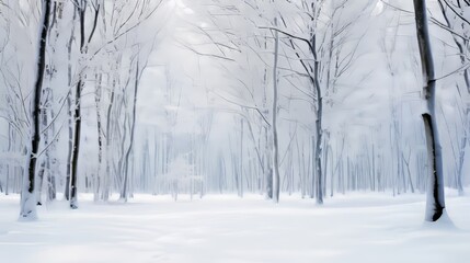Obraz premium Snow covered branches create a peaceful scene in a winter forest