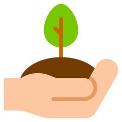 Plant trees icon with flat style. Suitable for website design, logo, app and UI.