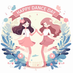 Vector image of people celebrating dance day