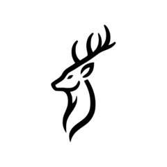 Tuinposter Hipster Style Deer Logo Vector © Ahmad