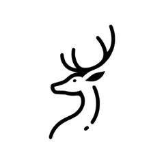 Dekokissen Hipster Style Deer Logo Vector © Ahmad