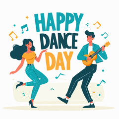 Vector image of people celebrating dance day