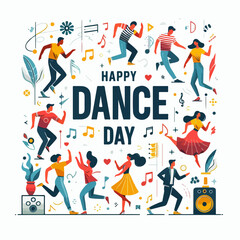 Vector image of people celebrating dance day