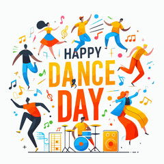 Vector image of people celebrating dance day