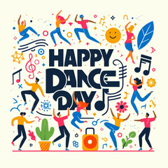 Vector image of people celebrating dance day