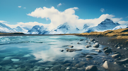 Iceland nature scenery in winter