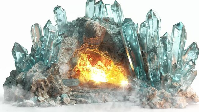 a highly detailed 3d render of a magical crystal. seamless looping overlay 4k virtual video animation background