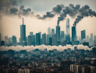 Smoggy City Skyline