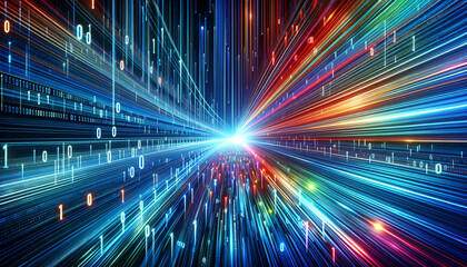 digital illustration of data transformation concept It depicts binary code data streams transitioning