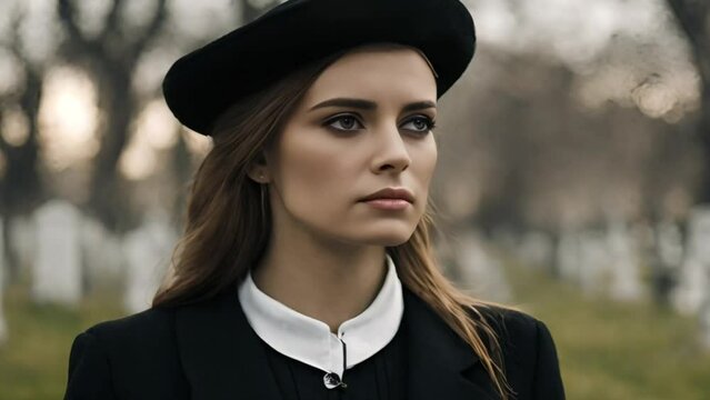 Woman in black, funeral, death, grieving 
